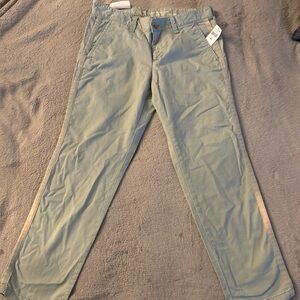 NWT Gap The Girlfriend Khaki Pants Green Size 14 Straight